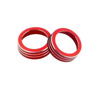 Car Interior 2Pcs/Set Replacement AC Climate Control Ring Knob Trim Cover For Civic 2016-2019 Red Aluminum Car Decor Accessories(Red)