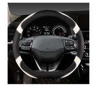 Car Interior Accessories D Shape Car Steering Wheel Cover For Hyundai For Sonata 9 For Elantra 4 Sport 2015 2016 2017 2018 2019 Steering Wheel Protector(WHITE)