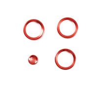 Car Interior Accessories For Land For Rover For Range For Rover For Evoque 2012-2018 / Car Air Condition Knob Audio Control Button Circle Trim Ring Cover(Red)