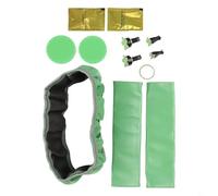 Car Interior Accessories Set with Leather Steering Wheel Cover, Seat Belt Shoulder Pads, Coasters, Start Key Ring, and Air Vent Flower Clips
