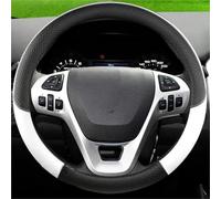 Car Interior Accessories Steering Wheel Protective Cover For Ford For Explorer 2011-2016 Soft Leather(Round white)