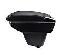 Car Interior Armrests Centre Console Storage Box Armrest Accessories for Renault Captur 2013-2017, Central Control Dual-Layer Black Leather Arm Rest, with USB Cup Holder Ashtray