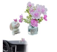 Car Interior Bunny - Flower Dashboard Ornament Kit Portable Car Accessories | Cute Vehicle Styling Decoration to Improve Car Interior Aesthetics Decoration