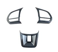 Car Interior Car Steering Wheel Interior Button Cover Carbon Fiber Sticker Interior Decoration For MG5 For MG6 For MG For HS For ZS(Black)