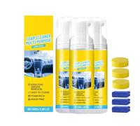 Car Interior Cleaner Kit, 2025 New Car Cleaning Kit Interior, Fast Effective Cleaning for Dash Fabric Carpet Dashboard Upholstery Glass Seat Leather Cleaner Spray Conditioner Products (3)