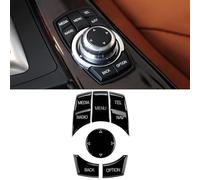 Car Interior Console iDrive Multimedia Control Button Replacement Cover For BMW F chassis 1 2 3 4 5 6 7 Series X1 X3 X4 X5 X6 F20 F22 F30 F32 F34 F10 F02 F25 F26 F15 F16 (6PCS NAV-MEDIA Piano black)