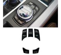 Car Interior Console iDrive Multimedia Control Button Replacement Cover For BMW F chassis 1 2 3 4 5 6 7 Series X1 X3 X4 X5 X6 F20 F22 F30 F32 F34 F10 F02 F25 F26 F15 F16 (5PCS NAV-MEDIA Matte black)