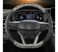 Car interior D Shape Anti-slip Steering Wheel Cover For Automobiles For Ateca FR For Leon ST For Arona FR For Ibiza FR(Titanium)