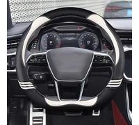 Car interior D Shape Car Non-slip Fiber Leather Steering Wheel Cover Soft And Breathable For A1 8X A2 A3 A4 A5 A6(Bianco)