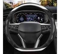 Car interior D Shape Car Non-slip Steering Wheel Cover Soft And Breathable For Ateca FR For Leon ST For Arona FR For Ibiza FR(Bianco)