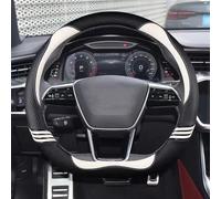 Car interior D Shape Car Steering Wheel Cover Accessories Interior Anti-slip Steering Wheel Cover For A1 8X A2 A3 A4 A5 A6(Bianco)