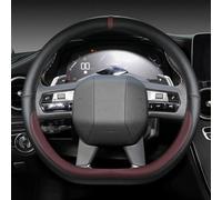 Car interior D Shape Car Steering Wheel Cover Accessories Interior Steering Wheel Cover For DS3 DS4 DS5 DS5 DS 5LS DS6 DS7 DS9(Wine red)