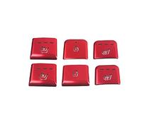 Car Interior Decal Car Door Lock Switch Button Sticker Seat Button Trim Cover For Kia for Carnival for Sedona KA4 2020-2023 (Red)