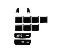 Car Interior Decoration Compatible with Jaguar for XF X250 2012-2015 Car Window Lifter Steering Wheel Gear Shift Switch Button Stickers Black Covers Repair Decals (A)