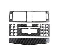 Car interior decoration For Benz C Class W204 2007-2010 3X Carbon Fiber Car Center Console Air Outlet Conditioner CD Panel Mid Air Vent Cover Trim(No Hole)