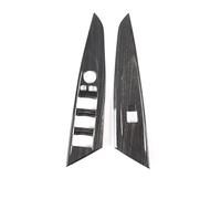 Car Interior Decoration For BMW 4 Series G22 G23 G26 2020-2023 / ABS Carbon Fiber Car Window Lift Button Decorative(Style A Black grain)