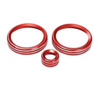 Car Interior Decoration For Land For Rover For Range For Rover For Velar For Evoque/Car Central Air Conditioning Volume Knobs Ring Trims(Red)