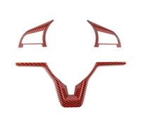 Car Interior Decoration For Nissan For Qashqai J11 For Xtrail T32 For Rogue For Note For Versa For Kicks For Juke For Micra Car Steering Wheel Panel Cover Trim Sticker Trim Interior(3Pc carbon red)