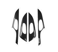 Car Interior Decoration Sticker Door Handle Decorative Sticker For X-Trail 2017-2020 ABS Material(Black Carbon Fiber Pattern)