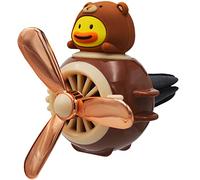 Car Interior Diffuser Bear Pilot Retro Airplane Reusable Personalised Car Air Freshener with Aroma Fragrance Air Outlet Vent Accessories (Brown)