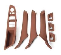Car Interior Door Handle for B&MW 5 Series F10 F18 2010 2011 2012 2013 2014 2015 2016 Left Drive LHD Car Interior Door Handle Plate Cover 7Pcs(Red Brown)