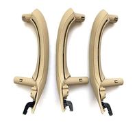 Car Interior Door Handle for B&MW X3 X4 F25 F26 2010 2011 2012 2013-2016 Car Interior Door Handles LHD RHD Driver Armrest Cover Trim with Leather(Beige Lhd 3pcs)
