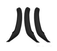 Car Interior Door Handle for BMW for X3 X4 F25 F26 2010 2011 2012 2013 2014 2015 2016 Car Inner Door Pull Handle Leather Outer Cover Trim Set(LHD 3PCS Set Black)