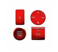 Car Interior For A3 2021-2022 Interior Center Console Electronic Handbrake Buttons Decoration Cover Trim Moulding Trim(Red)