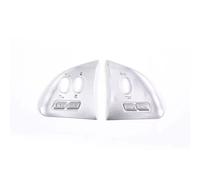 Car Interior For Jaguar For XF 2012-2015 Stainless Steel Silver/Black Car Steering Wheel Button Cover Trim Sticker Car Accessories Car Molding Strip(Silver)