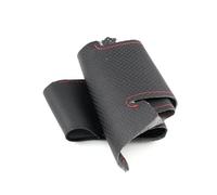 Car Interior For Saab For 9-2X 2005-2006 Braids Car Steering Wheel PU Cover Trim (Black-red Line)