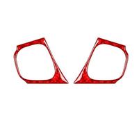 Car Interior For Toyota For Camry 2015 2016 2017 Button Frame Cover Real Carbon Fiber Stickers Car Interior Moulding(Red)