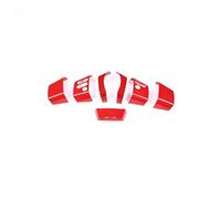 Car Interior For Toyota For FJ For Cruiser 2007-2021 Carbon Fiber Car Steering Wheel Button Decoration Cover Sticker Car Accessories Car Molding Strip(Red)