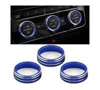 Car Interior For VW For Tiguan For Atlas Auto Car AC Control Ring Trim Cover(3pc Blue)