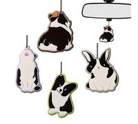 Car Interior Fragrances - 4 Pieces Decoration for Rearview Mirrors, Long Lasting 20+ Days Animal Shape Auto Aromatherapy Pellet - for Women and Men Home Cupboard Bathroom Cham