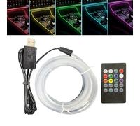 Car Interior LED Light Strip - USB Powered Voice Control RGB | Music Rhythm Lamp, Plug and Play Dashboard Kit, Ambient Atmosphere Lighting for Vehicle & Console