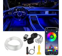 Car Interior LED Strip Lights App Control 5 in 1 RGB 16 Million Colors Ambient Lighting Kit with 236 Inch Fiber Optic Interior Music Mode