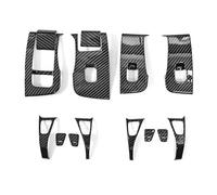 Car Interior Moulding Trim 14pcs Car Window Lifter Switch Button Frame Decoration Cover Sticker For Tesla For Model 3 Y 2017-2022 Interior Accessories Interior Decoration Strips