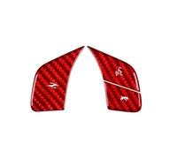 Car Interior Moulding Trim For Chevrolet For Corvette C8 2020-2023 Interior Sticker Real Hard Carbon Fiber Steering Wheel Button Cover Interior Accessories(Type i)