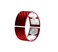 Car Interior Moulding Trim For Chevrolet For Corvette C8 2020-2023 Steering Wheel Ring Cover Real Hard Carbon Fiber Sticker Interior Accessories(Red)