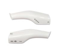 Car Interior Mouldings 2PC Carbon Fiber Steering Wheel Whift Protection Cover for Tesla for Model 3 for Model Y ABS Car Column Shift Knob Cover Decor Interior Decoration(White)
