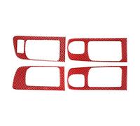 Car Interior Mouldings 4Pca Car Carbon Fiber Inner Handle Frame Trim For Toyota For Tundra 2014 2015 2016 2017 2018 2019 2020 2021 Right-Hand Drive Only Car Interior(Red)