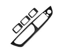 Car Interior Mouldings 4Pcs Auto Carbon Fiber Lift Panel Switch Frame Left Drive Window Stickers Car Interior Accessories Fit Use For BMW X5 E70 X6 E71