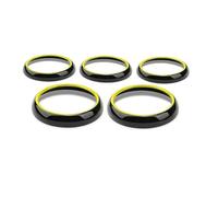Car Interior Mouldings 5Pcs/Set Car Air Condition Air Vent Outlet Ring Cover Trim Sticker For Mercedes For Benz A W176 GLA X156 CLA C117 Interior Decoration Strips(Black+yellow)