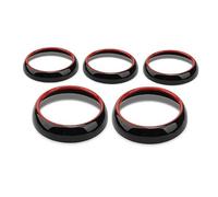 Car Interior Mouldings 5Pcs/Set Car Air Condition Air Vent Outlet Ring Cover Trim Sticker For Mercedes For Benz A W176 GLA X156 CLA C117 Interior Decoration Strips(Black+red)