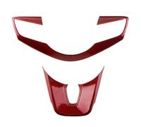 Car Interior Mouldings Car Steering Wheel Buttons Panel Protection Cover Trim Sticker ABS for Kia for Forte K3 2019-2021(2Pcs red)