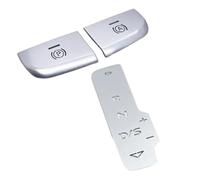 Car Interior Mouldings Car Styling Handbrake Shift Panel Button Cover Trim Sticker For A3 8V 2013 2014 2015 2016 2017 2018 2019 Interior Stickers Car Interior Moulding Trim(3Pcs Silver)
