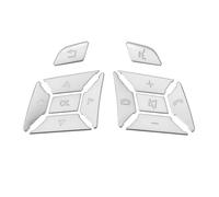 Car Interior Mouldings Compatible with Benz C E Class W204 W212 Car Steering Wheel Door Unlock Memory Window Lift Button Stickers(D Model Silver)