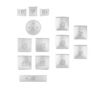 Car Interior Mouldings Compatible with Benz C E Class W204 W212 Car Steering Wheel Door Unlock Memory Window Lift Button Stickers(C Model Silver)