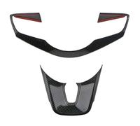 Car Interior Mouldings for Kia for Forte K3 2019 2020 2021 ABS Car Steering Wheel Buttons Panel Protection Cover Trim Sticker(2Pcs Carbon Black)