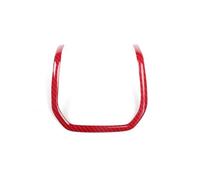 Car Interior Mouldings For L&and R&over For R&ange R&over For Evoque 2012 2013 2014-2018 Car Steering Wheel Center Decoration Frame Trim Styling(Color:Carbon Fiber Red)